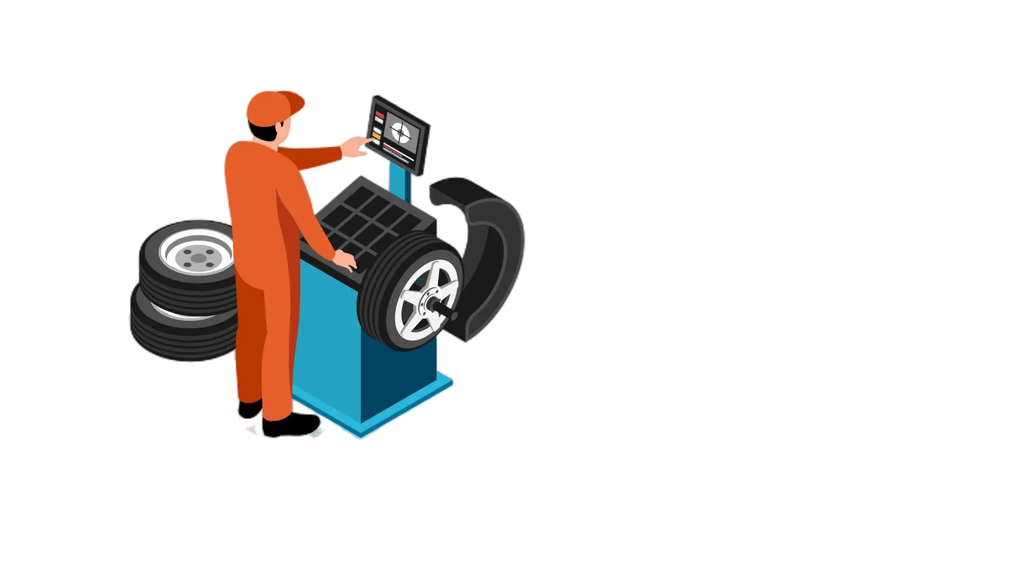 Tire Service Technician Illustration